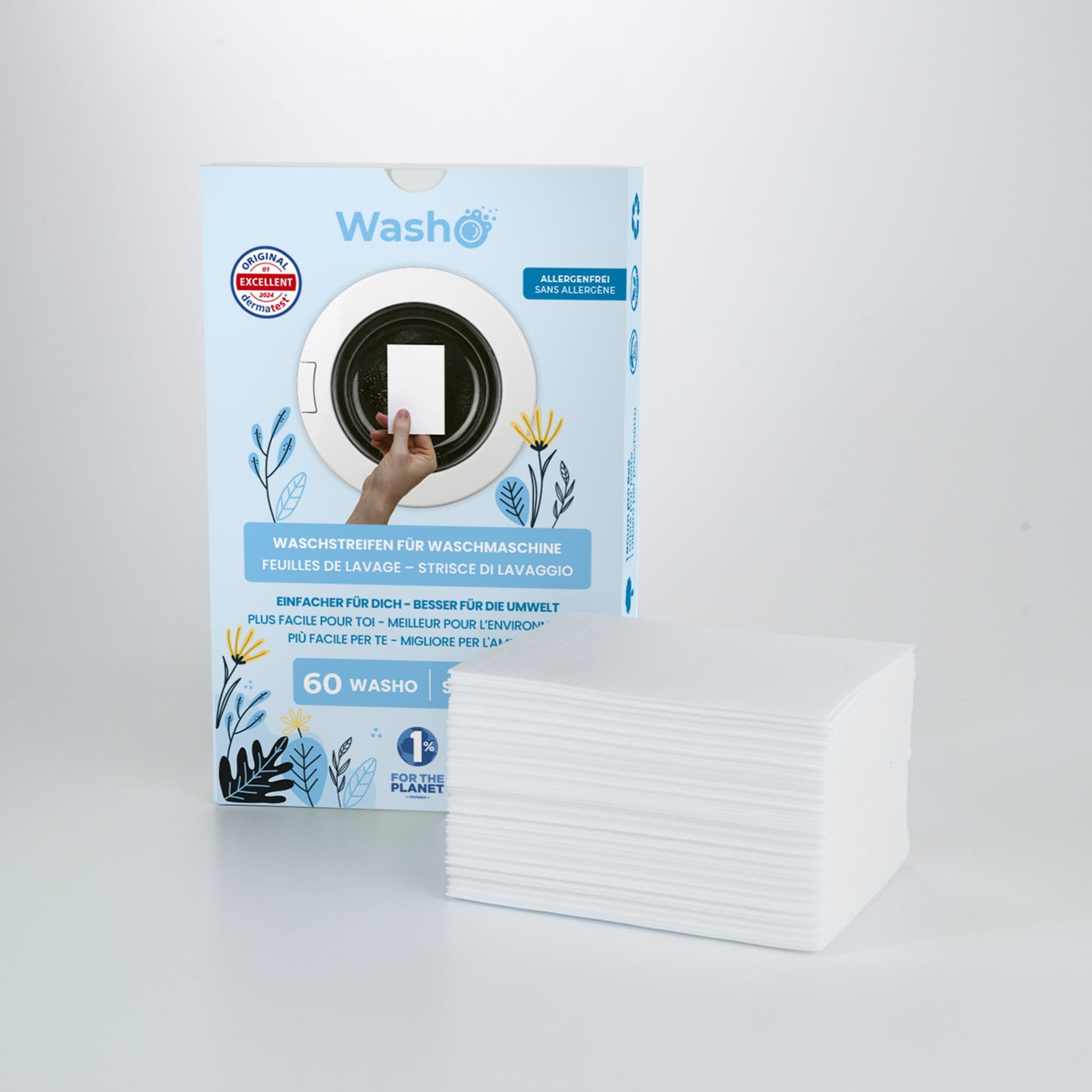 3 Boxen mit 180 Washo-Waschstreifen Sensitive - washo.ch